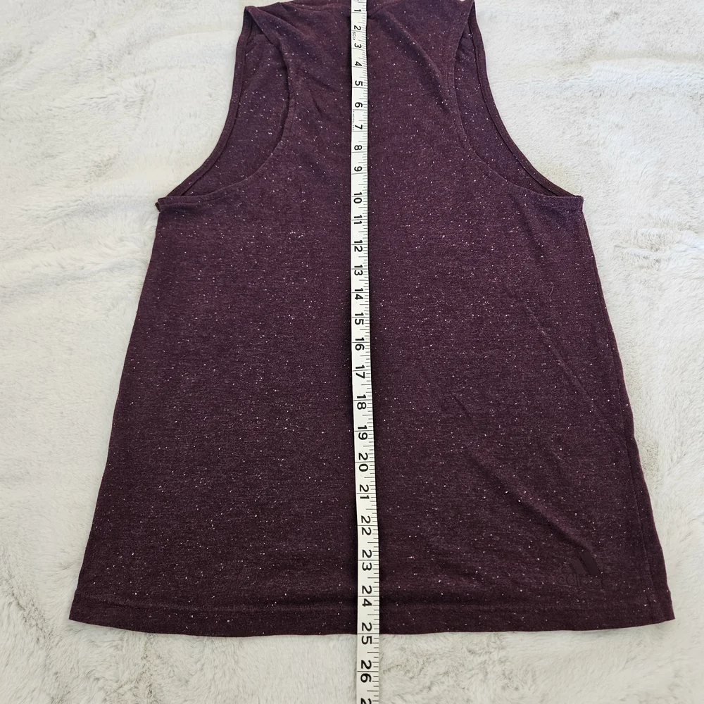 adidas Maroon Sleeveless Muscle Tank with Black Logo - Picture 4 of 6